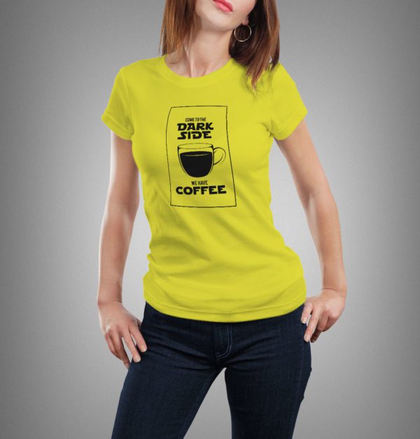 sárga we have coffee mintás női póló