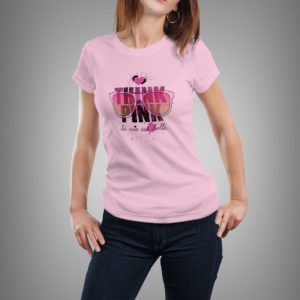 rózsaszín think pink mintás női póló