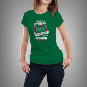 zöld óvónőknek mintás női póló