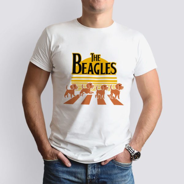 fehér the beagles mintás férfi póló