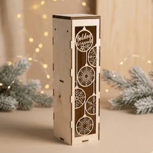 Gravírozott karácsonyi boros doboz