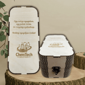 Gravírozott kerek oldalú boros pohár díszdoboz - 1 darabos