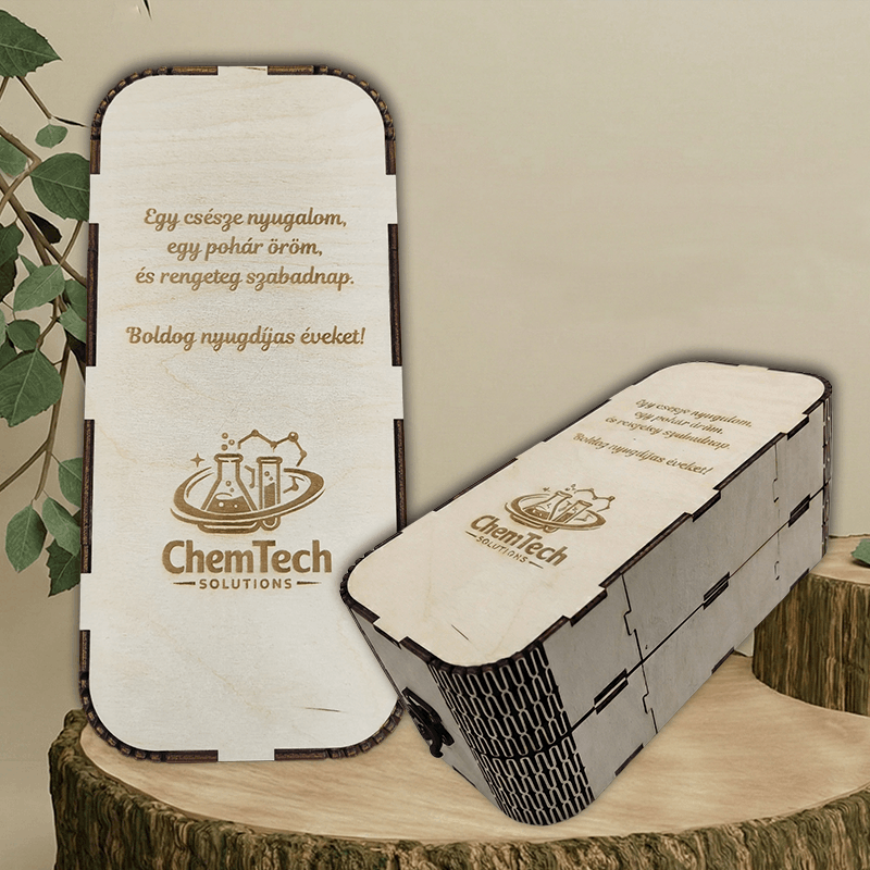 Gravírozott kerek oldalú boros pohár díszdoboz - 1 darabos - Image 3