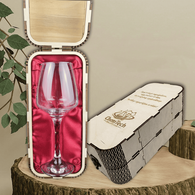 Gravírozott kerek oldalú boros pohár díszdoboz - 1 darabos - Image 4