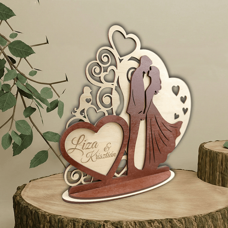 Gravírozott fa asztali dísz - Image 2