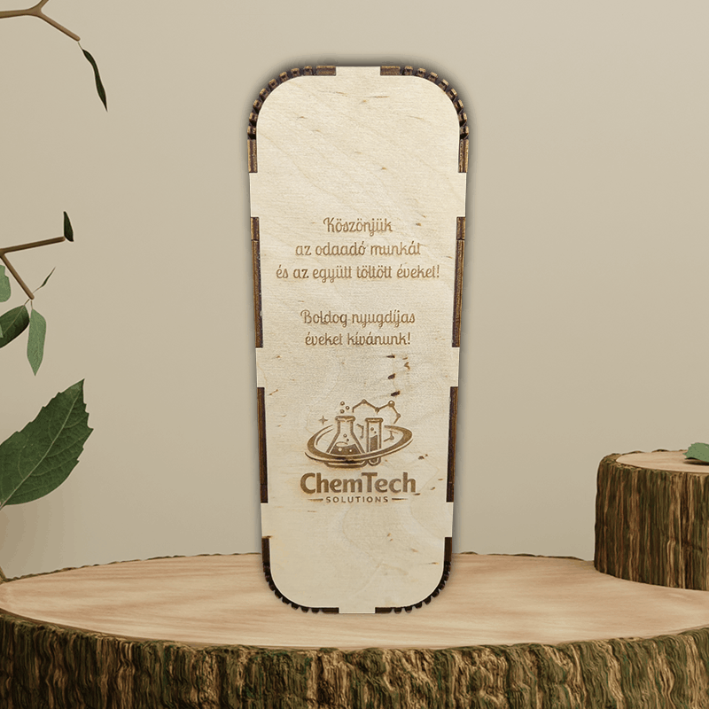 Gravírozott kerek oldalú pezsgős pohár díszdoboz - 1 darabos